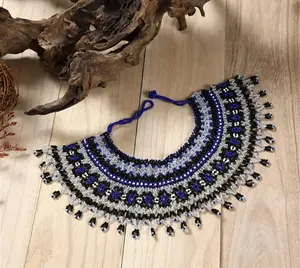 MIDNIGHT TIDES BEADED COLLAR NECKLACE