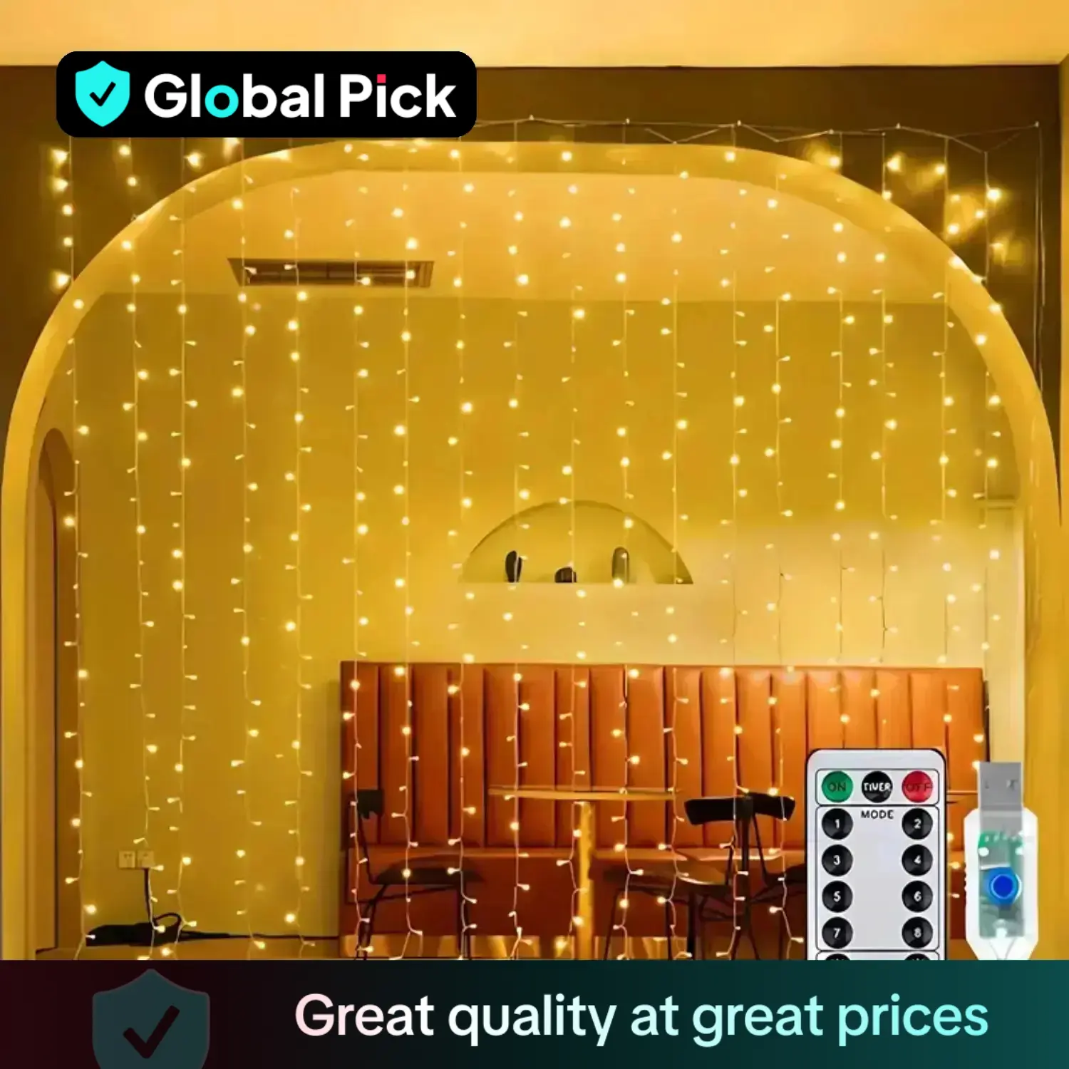LED Curtain Lights String, USB Powered Curtain LED Light Strip, Creative String Lamp, Decorative String Lights For Bedroom Wedding Living Room, Cozy L
