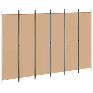 vidaXL 6-Panel Room Divider Beige 118.11 x 78.74 in Fabric, Chic Living Room Folding Screen, Stylish Privacy Divider, Fabric Partition for Space & Decor 42039210