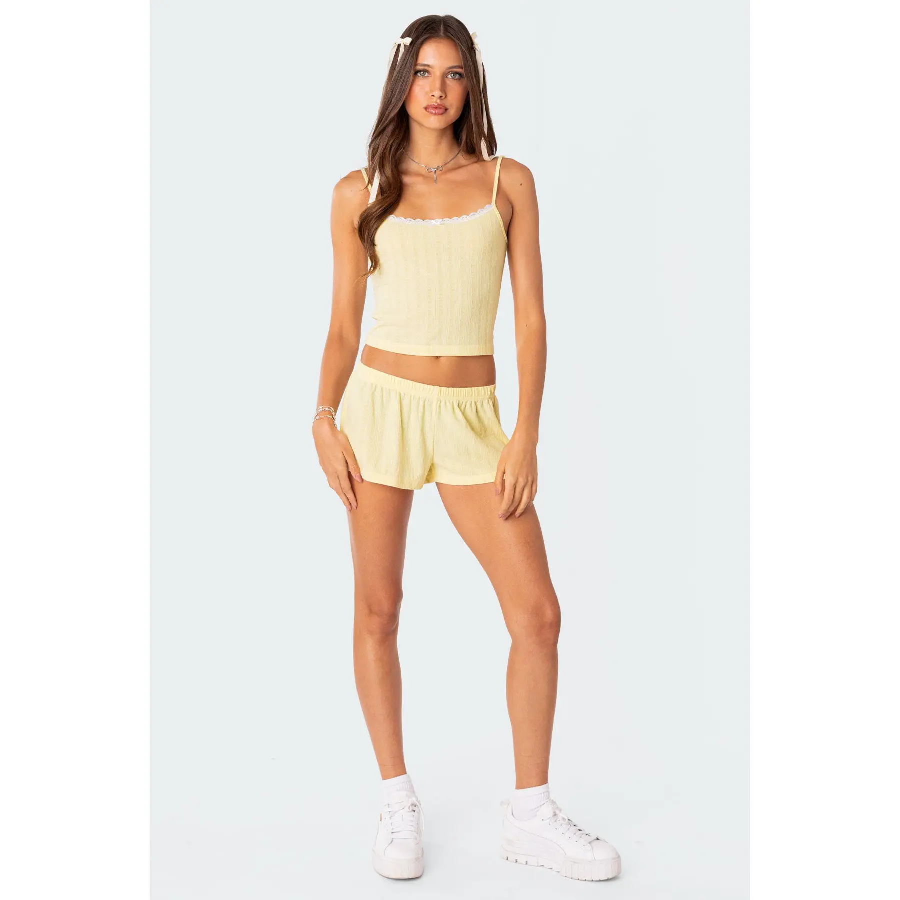 Irene Low Rise Pointelle Micro Shorts Irene Low Rise Pointelle Micro Shorts