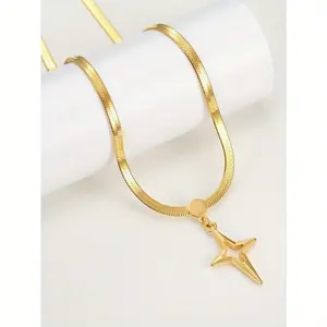 Small Niche Design, Star Necklace, Stainless Steel, Simple Temperament, Collarbone Chain, Girlfriend's Birthday Gift, Girlfriend's High-end Casual Accessories, Exquisite, Lightweight, Luxurious Style