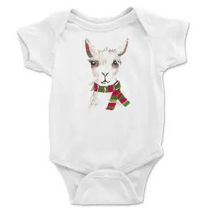 "Festive Warmth: Alpaca Scarf Holiday Onesie for a Snuggly Holiday Look