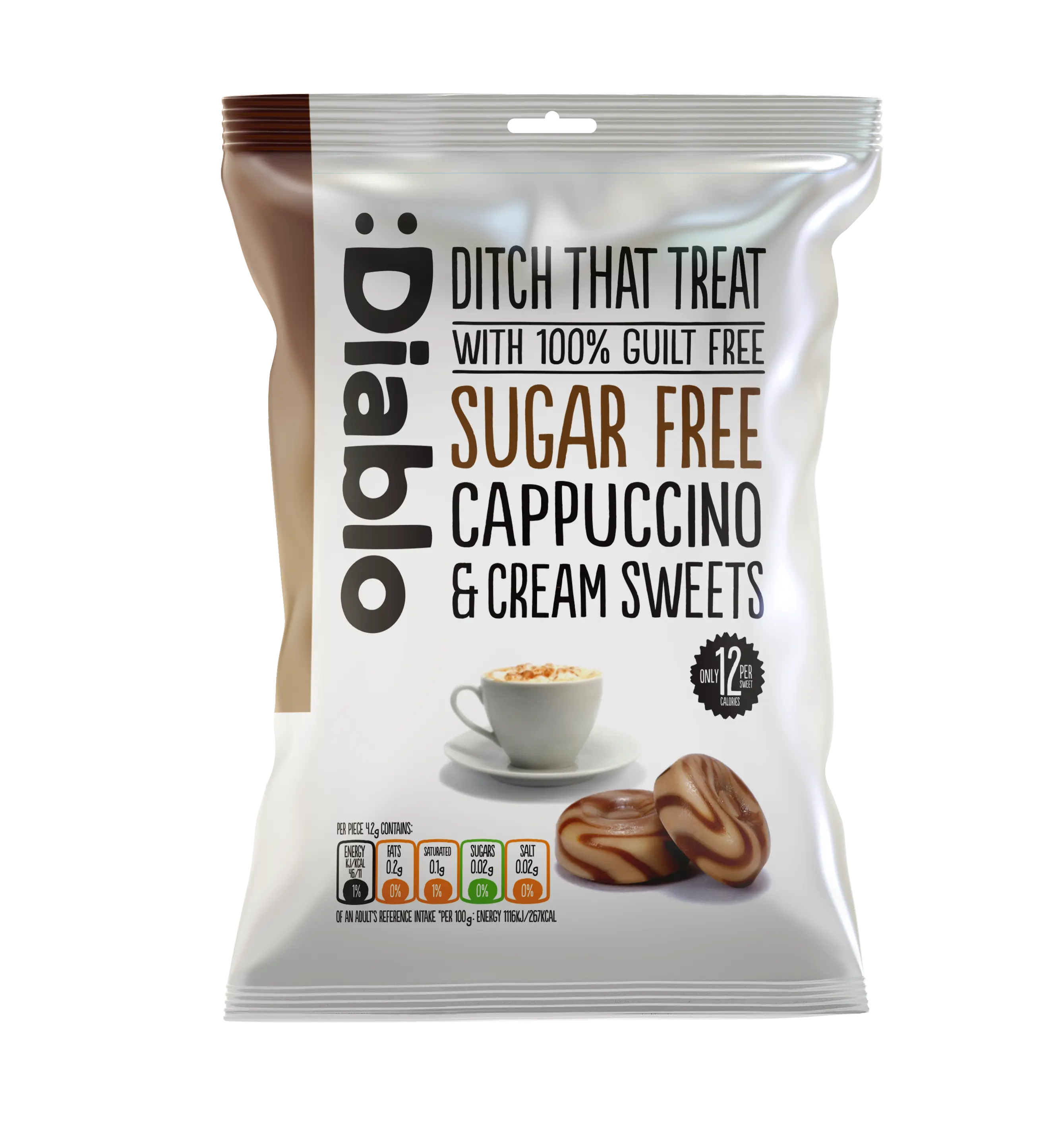 No Sugar Added Cappuccino Cream Candy, Coffee Hard Candy 75g
