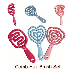 New Arrival 3-Piece Compact Cute Lightweight Hair Comb Set, Ventilation Styling Brush, Scalp Massage Comb, Anti-Tangle Dry/wet Use, Travel Home Gift