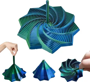 4.6 inch 3D Printed Expanded Sensory Fidget Toys Star New Stress Relief Sensory Whirling Spiral with Handle Verywith Hypnotizing Visual Fidget Toy color changing fidget