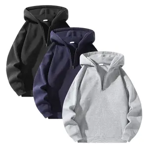 Multiple Pack Men's Fashion Casual Solid Color Hoodie with Pocket, Suitable for Autumn and Winter, Zipper Closure, Gift for Husband, Unisex Style