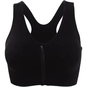 Women's Zipper Front Closure Sports Bra Racerback Yoga Bras