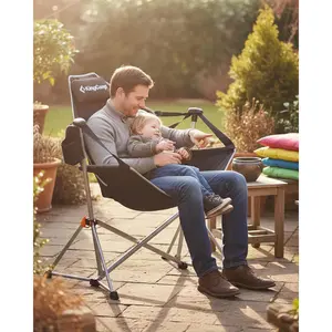 KingCamp Hammock Camping Chair, Swinging Portable Folding Camp Chairs for Adults Max 400lbs Heavy Duty Foldable Oversized Rocker with Aluminum Alloy Frame Cup Holder for Outdoor Beach Patio Sport