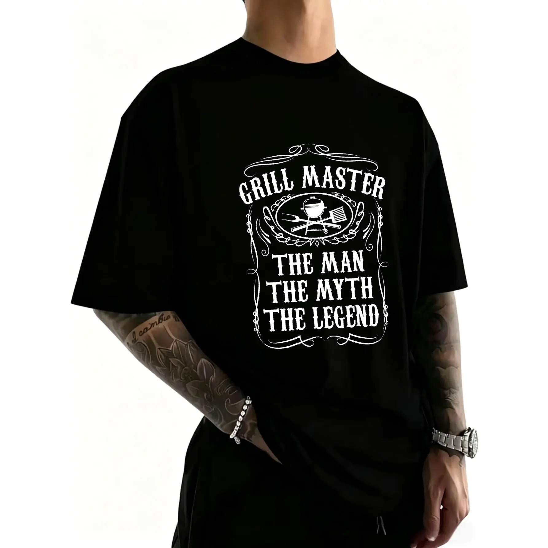Cotton Grill Master The Man The Myth Legend Fun BBQ Smoker Gift Round Neck Short Sleeve T-Shirt Women's Men Graphic Tee #   summerstyle #   streetwear tees #   teeshirts #   oversized tee #   outfit of the day #      BBQ #      Men's gifts #       Gifts f