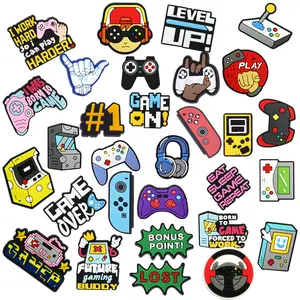 Ivasky 30PCS Gamer Shoe Charms for Clog Style Shoes | Video Game Accessories for Kids Boys Girls Teens Kit Cartoon Character Set Patriotic  USA Shoe Decorations Stickers for Shoes unique  fashion gift Croc  Pack charms