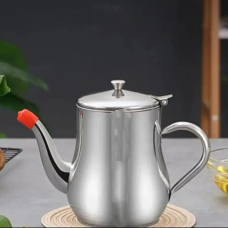 Stainless Steel Oil Pot, Durable Thick Funnel, Large Capacity Tea Coffee Brewer, Seasoning Bottle, Acetic Acid Jar, Kitchen Tools