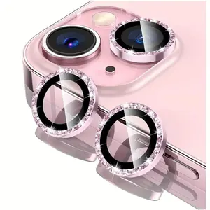 Camera Protector with Sparkling Diamond Design for iPhone17/16/15/14/13/ProMax/Pro/Plus/Air Tempered Glass Screen Protector with Shimmering Diamond Details Scratch-Resistant Easy to Install Exquisite Mobile Accessory for Long-Lasting Smartphone Protection
