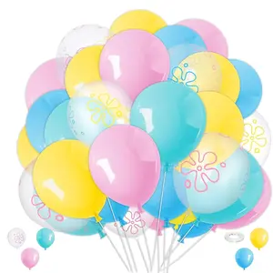 Ocean Theme Balloon Kit 65pcs Under Sea Print 12in Balloons Ribbon Party Decor