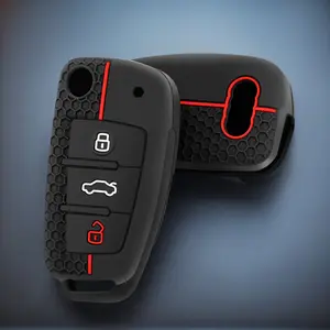 Silicone Car Key Caps Case Cover Fob For Audi A4 B7 A6 C5 C6 A1 A3 8P TT Q3 Q2 Q7 TTS R8 S3 S6 RS3 RS6 Accessories, Car Key Accessory, Car Key Protector