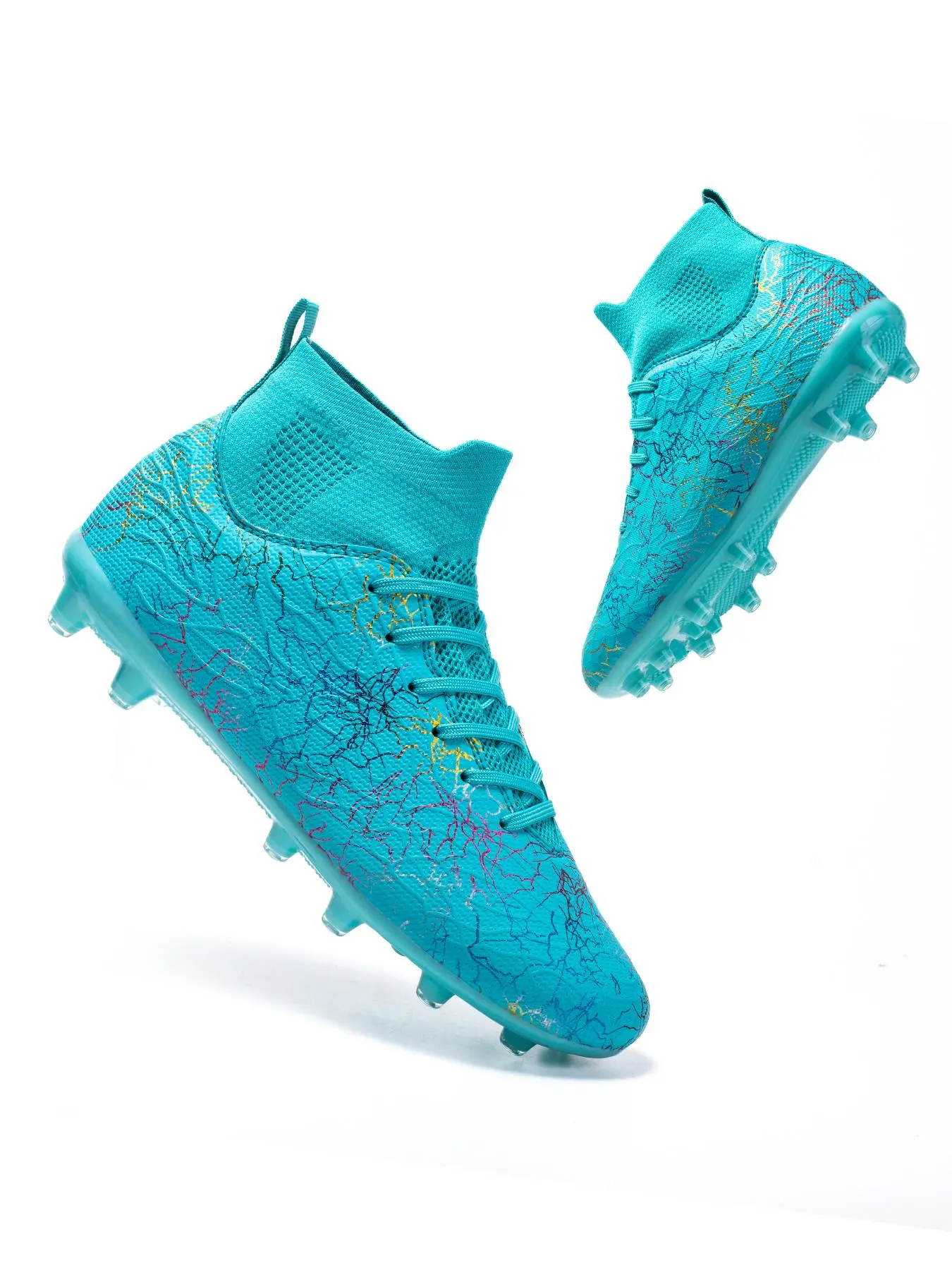Men's High Top Lace Up Football Shoes, Football Field Boots, Comfortable Breathable Football Cleats, Professional Soccer Shoes for Outdoor Training & Competition, Sports Football Shoes