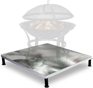 FEBTECH Deck Defender and Grass Guard Fire Pit Heat Shield - 26"x26" Pre-Insulated Steel Heat Shield with Fiberglass Mat for Outdoor Fire Pits-Perfect Protection for Grass,Patio & Wooden Deck Surface