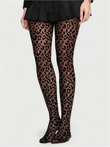 Elegant Vintage Leopard Print Women's Stockings, Breathable Soft Comfort, Perfect for All Seasons, Formal Events & Business Gatherings, Womenswear