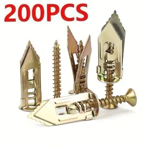 200PCS Self-Drilling Drywall Anchors and Screws Kit, 12x30mm, No Pre-Drilling Needed, Supports Up to 66 lbs, Ideal for Home and Office Organization Heavy Duty Parts Hardware