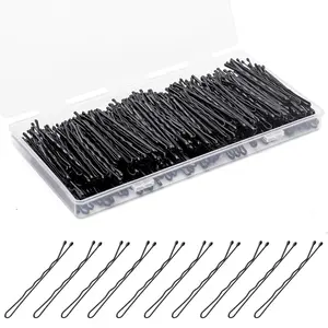 300 Pcs Bobby Pins, Bobby Pins Black 2Inches, Fosvrde Reusable Invisible Wave Non Slip Hair Pins, for Girls, and Women, Bulk With Storage Box, Female