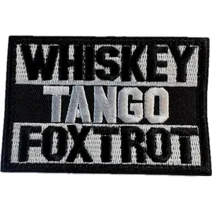2 Whiskey Tango Foxtrot Tactical Morale Patch, Military Style Embroidered Patches, Black with White and Gold, 2-Pack