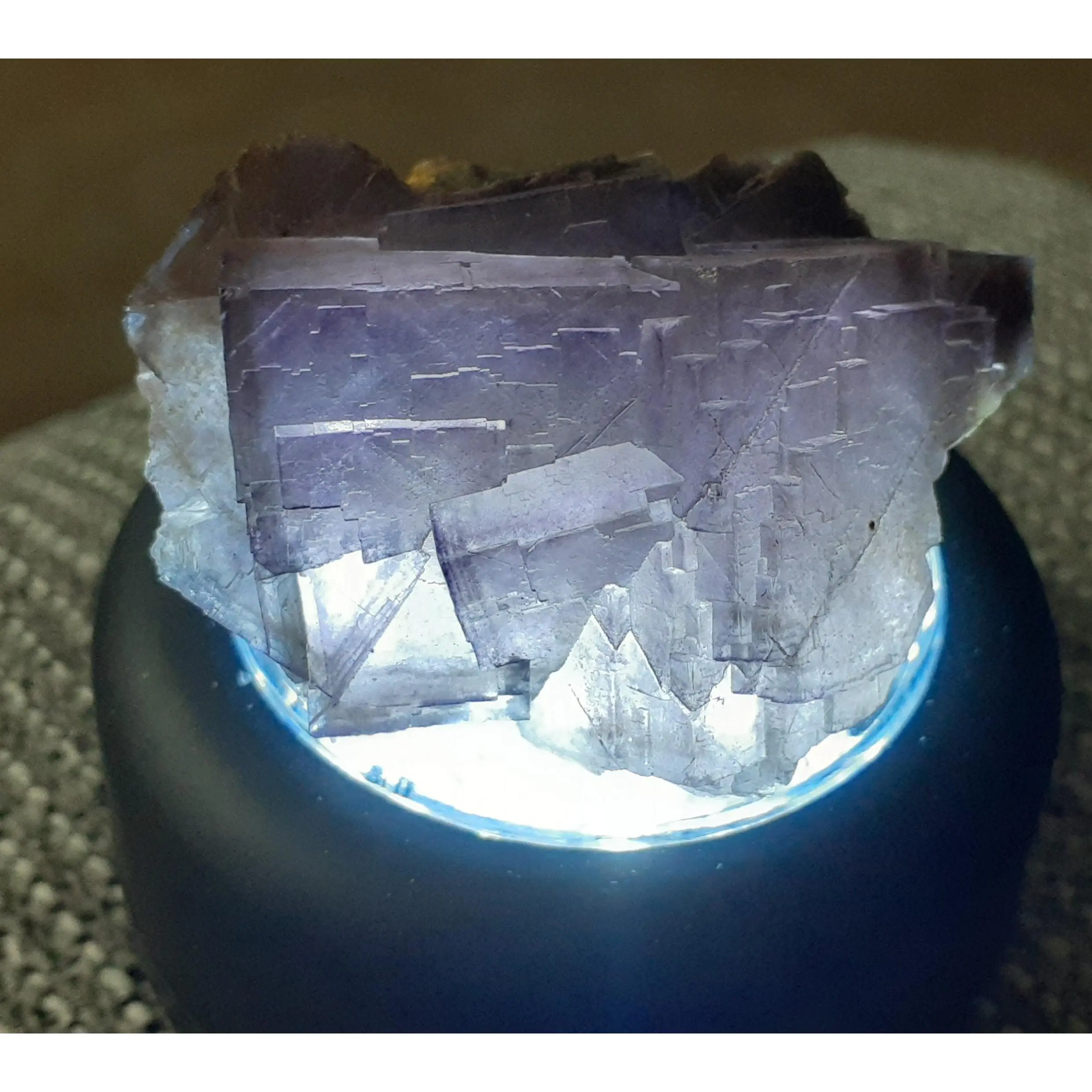 Large Purple Stair Step Formation Cubic Fluorite! Kharan Mine, Baluchistan, Pakistan.