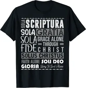 Sola Scriptura - Protestant - Christian Reformation 5 Solas T-Shirt - Jameciahar Shop 74B09S2235NX
