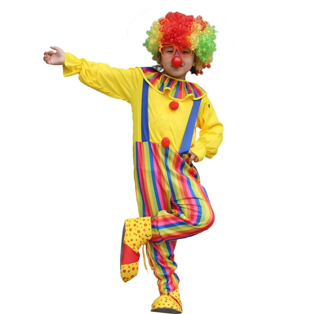 Kids Clown Overall Costume for Boys and Girls, Fun Role Playing for Performances and Carnival Parties, Includes Clothing Only, Party Costume