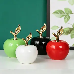 Apple Shape Ornament, Multi-Color Creative Design, Elegant Ceramic Craft, Ideal for Bedroom, Tea Room, Office, Kitchen, Desk Decor, Gift & Festival Decoration