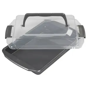 Wilton Bake It Better Steel Non-Stick Oblong Cake Pan with Lid 13 x 9-inch Rectangular Baking Pan