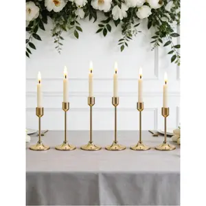 Metal Iron Candle Holders Set (3PCS/6PCS/12PCS, Black/Gold/Gold-Plated) - Fits Pillar & Taper Candles, Ideal for Home Decor, Wedding Events