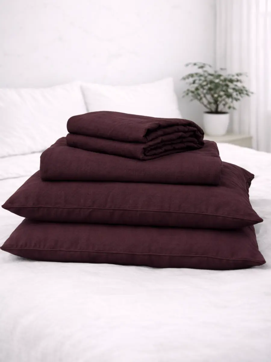 Elderberry Purple 100% Flax Linen Sheet Set