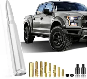 Upgrade 50 Cal Badass Bullet Antenna Pickup Trucks Antenna for Ford Dodge GMC Chevy & Jeep Short Design High Quality Car Accessory Vehicle Accessories summervibes