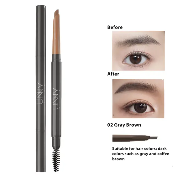 Unny Club Liquid Eyebrow Pencil & Angle-Tip Eyeliner Cosmetic Set - Regular Edition, Waterproof, Long-Lasting, Alcohol-Free, Youth-Focused Makeup for Soft Natural Feathered Brows