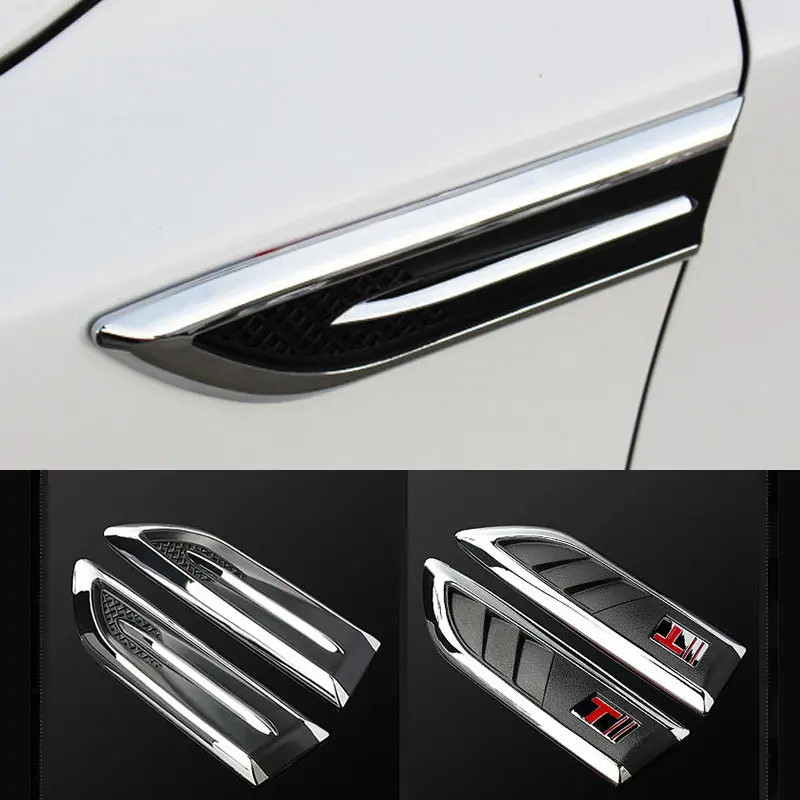 Car Body Decoration False Wind Mouth Side Modification Electroplated Wind Mesh Blade Fender Sticker Exterior Decorative Sticker