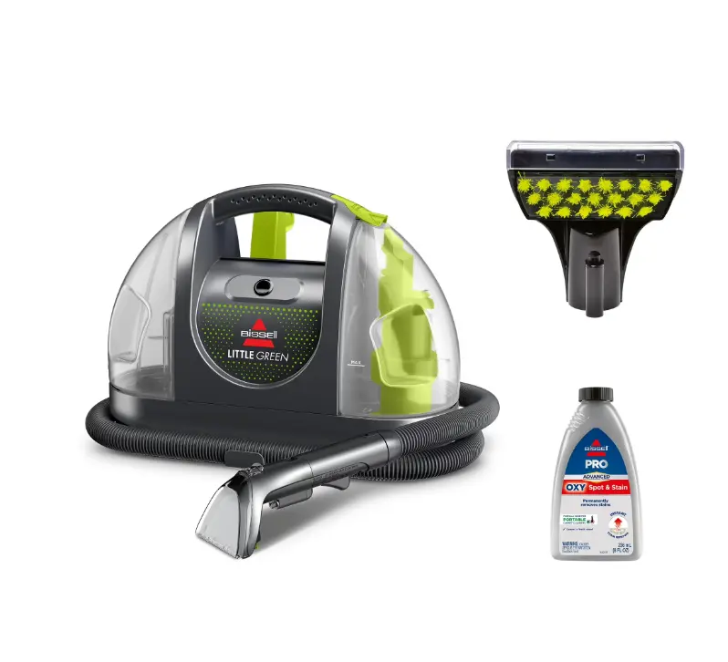 BISSELL Little Green Portable Deep Cleaner, for Carpet, Upholstery, and Auto, Lightweight, Strong Suction, Large Tank Capacity, 3369, Green