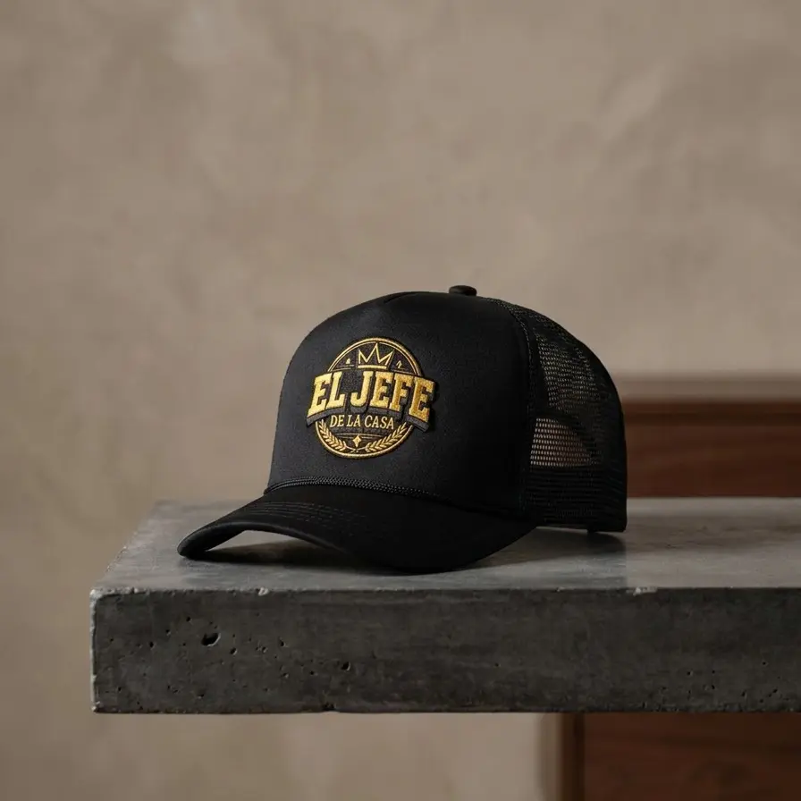 EL JEFE DE LA CASA Dad Style Hat,Trucker Hat,and Baseball Cap with Gold Crown Emblem,Mesh Back,Curved Brim.Proud Dad Summer Beach Essential,Gorras Para Hombres,GiftQuality men Cap universal size casual Flatbill Snapback Hat valentine birthday gift woman