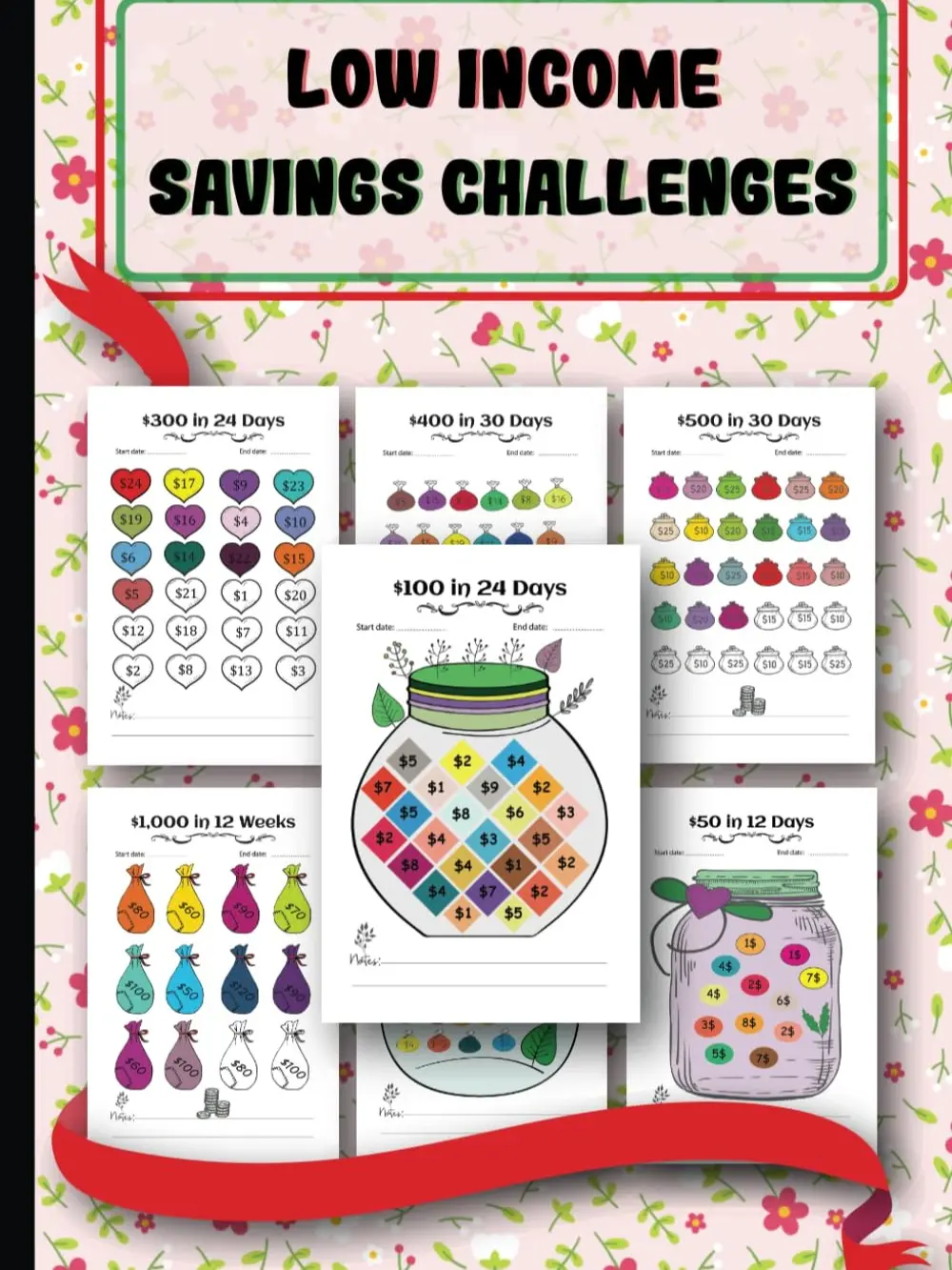 Low Income Savings Challenges: A Fun and Easy Money-Saving Challenge Book | Save from $50 to $1000 with Daily and Weekly Cash Savings Tracker Paperback – September 14, 2023
