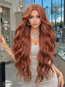 13x6 Lace Front Long Curly Wig, Glueless Frontal Wig, Fashionable and Attractive, Natural Straight Hair, Perfect for All Seasons