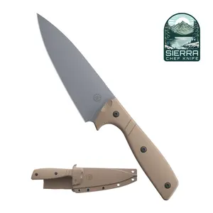 Sierra Chef Knife for Camping, BBQ and Home Kitchen (Coyote) - Outdoor Knife - Knives