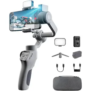 Capture5 Gimbal Stabilizer for Smartphone,  AI  Fill Light Remote Control 500g Payload, 3-Axis Phone Gimbal for Android &  16 15 Pro Max for Video Recording(Gray)