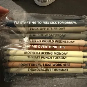 Funny Daily Quotes Grease Pencil Set, 7/9 Counts/set Daily Funny & Sarcastic Quotes Smooth Writing Pen, Office Stationery & Supplies Funny Teacher Pens #TOP PICKS