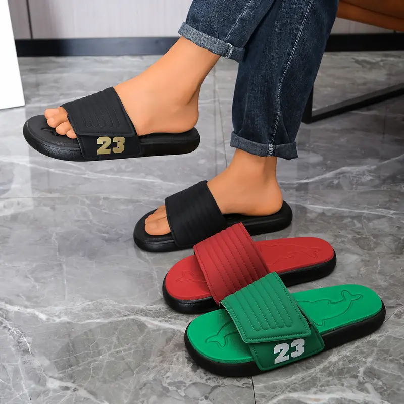Quick Surf Men's Leisure Sport Slides - Synthetic PU Material, Multi-Size, Adjustable Oversized Strap with Mountain Buckle, 23-Digit Design, Open-Toed Casual Soft Slippers for Vacation Surfing
