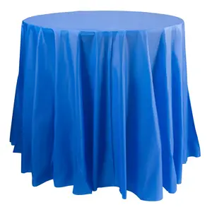 Navy Round Disposable Plastic Tablecloths (84")