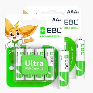 EBL AA & AAA Rechargeable Battery Combo (4AA 2500mAh + 4AAA1000mAh) | 1200+ Cycles Power Set for Home Devices
