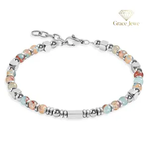 Women's Bohemian Natural Stone Beaded Bracelet, Adjustable Stackable Bracelet Jewelry, Perfect Birthday Graduation Gift for Best Friends, Mother, Daughter Sisters