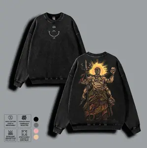 True Form Sukuna Jujutsu Kaisen Washed Tee & Sweatshirt, Heian Era Anime Graphic T-shirt, JJK Streetwear Crewneck, Unisex Cotton Loose-Fit Fan Gift
