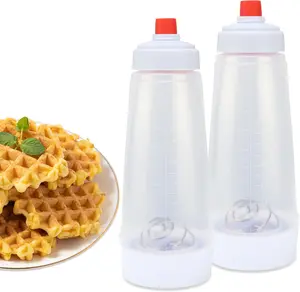 Pancake Bottle, Batter Dispenser and Mixer with BlenderBall Wire Whisk, Durable, No-Mess, BPA Free, Dishwasher Safe