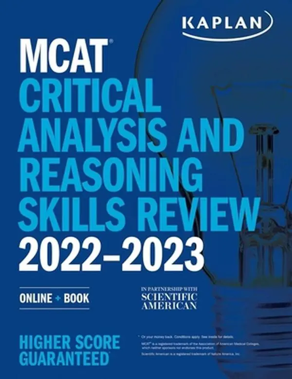 USED Book - MCAT Critical Analysis and Reasoning Skills Review 2022-2023: Online + Book by Kaplan Test Prep (Paperback) - english