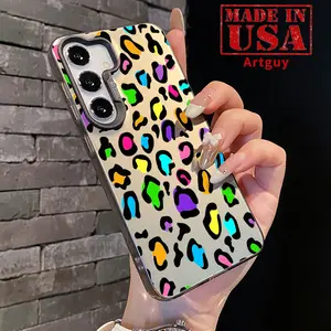 Case for Samsung Galaxy S24 Plus S25 Ultra S23 Ultra S22+ Colorful leopard print Patterned Shockproof Silicone PC Back Protective Smartphone Cover Cellphone Protective