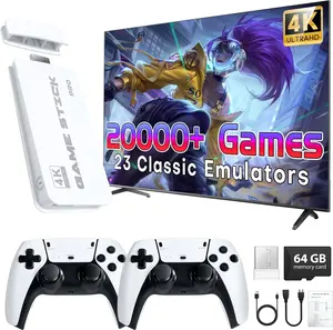 Retro Game Console,Wireless Retro Game Console Plug and Play Video Game Console Built in 20000+ Games,4k Hdmi Output and Dual 2.4GHz Wireless Controller,Plug & Play TV Video Games(64G)